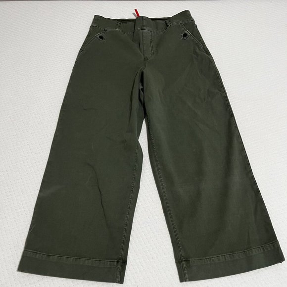 Spanx Soft Sage Stretch Twill Cropped Wide Leg Pants Size 1X / 1TG - Picture 2 of 9
